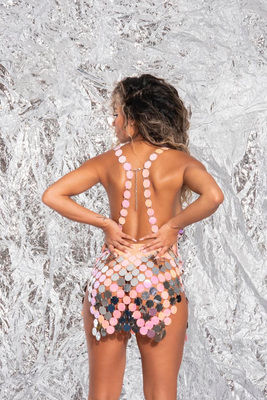AUDRI PINK DISCO DRESS