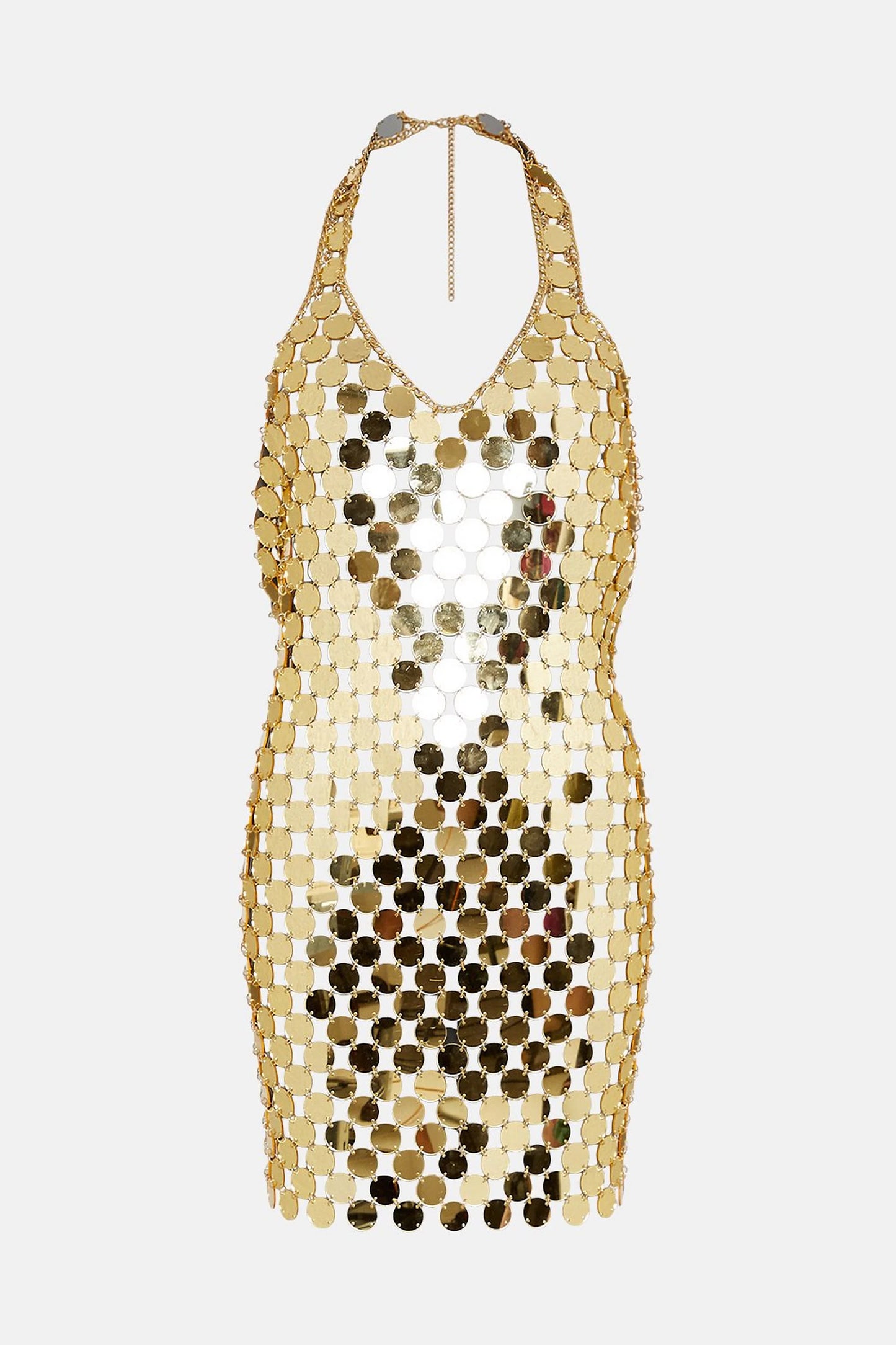 AUDRI GOLD DISCO DRESS